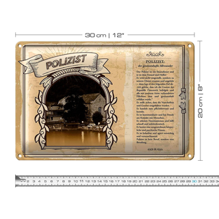 Blechschild Berufe 30x20cm Polizist Staatsdiener Ordnung