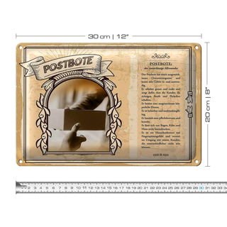 Blechschild Berufe 30x20cm Postbote Orientierungssinn Gebiet