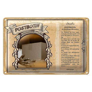 Blechschild Berufe 30x20cm Postbotin Orientierungssinn Gebiet