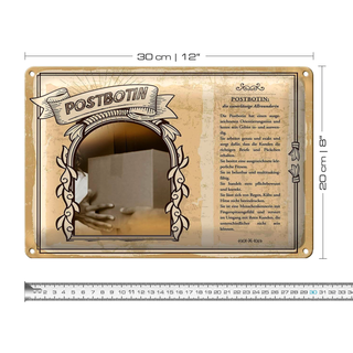 Blechschild Berufe 30x20cm Postbotin Orientierungssinn Gebiet