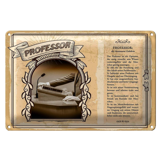 Blechschild Berufe 30x20cm Professor Optimist Wissen Mensch