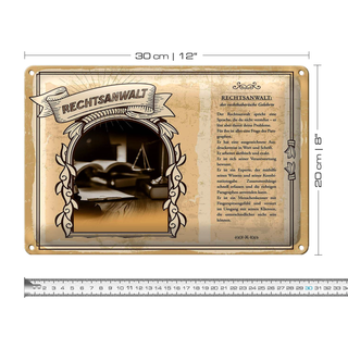 Blechschild Berufe 30x20cm Rechtsanwalt Sprache Paragraphen