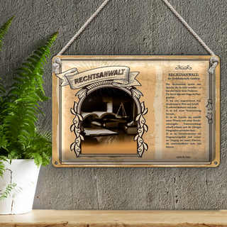 Blechschild Berufe 30x20cm Rechtsanwalt Sprache Paragraphen