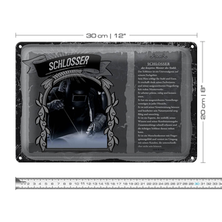 Blechschild Berufe 30x20cm Schlosser kreativer Meister