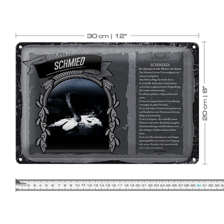 Blechschild Berufe 30x20cm Schmied Eisen Experte Meister