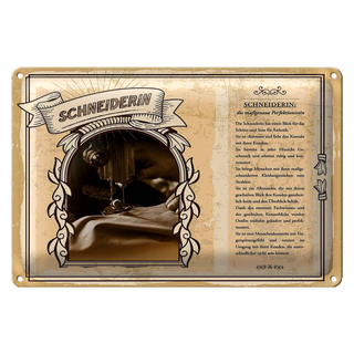 Blechschild Berufe 30x20cm Schneiderin schöne Ästhetik child