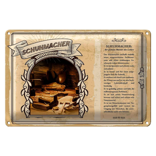 Blechschild Berufe 30x20cm Schuhmacher Fachkenntnisse