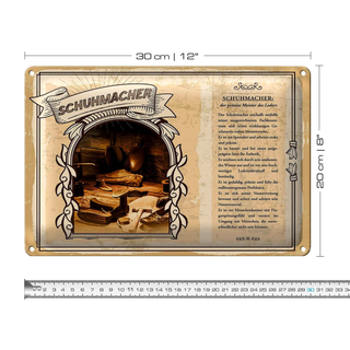 Blechschild Berufe 30x20cm Schuhmacher Fachkenntnisse