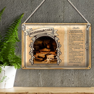 Blechschild Berufe 30x20cm Schuhmacher Fachkenntnisse