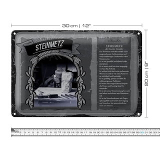 Blechschild Berufe 30x20cm Steinmetz Meisterwerke exakt