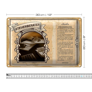 Blechschild Berufe 30x20cm Steuerberater Experte Steuern
