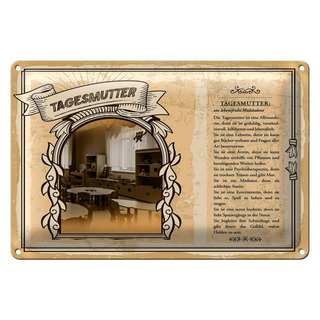 Blechschild Berufe Tagesmutter wahre Heldin 30x20cm