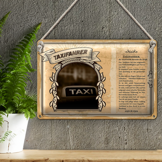Blechschild Berufe Taxifahrer Nerven aus Stahl 30x20cm