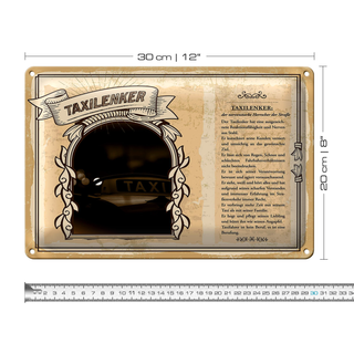 Blechschild Berufe Taxilenker Verantwortung bewusst 30x20cm
