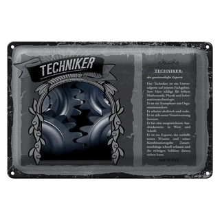 Blechschild Berufe Techniker Herz schlägt für Mathe 30x20cm
