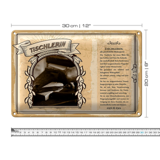 Blechschild Berufe Tischlerin Holzexperte 30x20cm