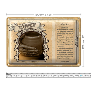 Blechschild Berufe Töpfer Meister kreativ 30x20cm