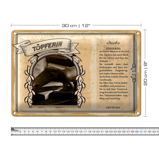 Blechschild Berufe Töpferin kreative Meisterin 30x20cm