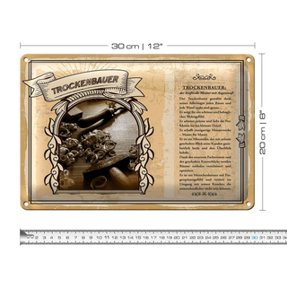 Blechschild Berufe Trockenbauer Meister kraftvoll 30x20cm