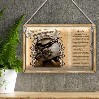 Blechschild Berufe Trockenbauer Meister kraftvoll 30x20cm