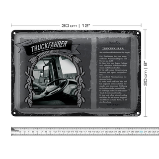 Blechschild Berufe Truckfahrer Nerven aus Stahl  30x20cm