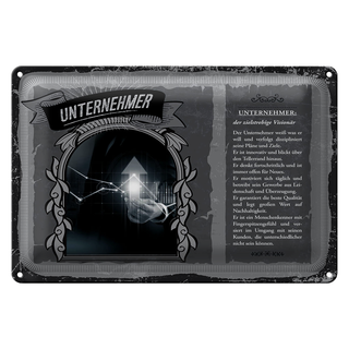 Blechschild Berufe Unternehmer Gewerbe innovativ 30x20cm