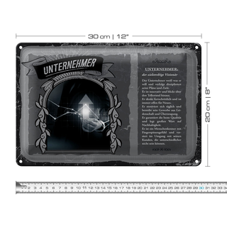 Blechschild Berufe Unternehmer Gewerbe innovativ 30x20cm