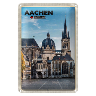 Blechschild Städte Aachen Deutschland Dom Architektur 20x30cm