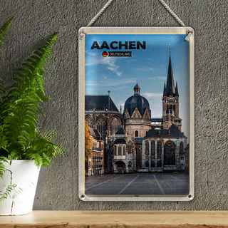 Blechschild Städte Aachen Deutschland Dom Architektur 20x30cm