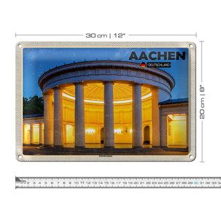 Blechschild Städte Aachen Deutschland Elisenbrunnen 30x20cm