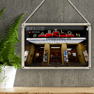 Blechschild Städte Berlin Deutschland Babylon Kino 30x20cm