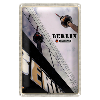 Blechschild Städte Berlin Fernsehrturm Deutschland 20x30cm