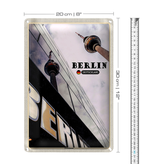 Blechschild Städte Berlin Fernsehrturm Deutschland 20x30cm