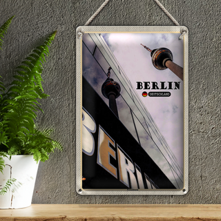 Blechschild Städte Berlin Fernsehrturm Deutschland 20x30cm