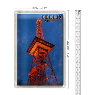 Blechschild Städte Berlin Funkturm Deutschland 20x30cm