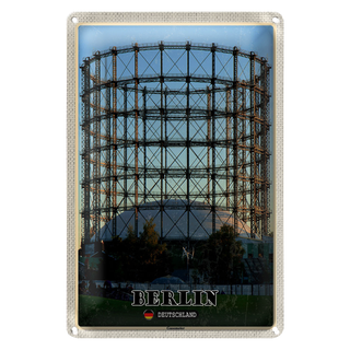 Blechschild Städte Berlin Deutschland Gasometer 20x30cm