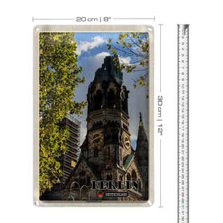Blechschild Städte Berlin Gedächtniskirche Deutschland 20x30cm