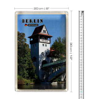 Blechschild Städte Berlin Insel der Jugend Reise 20x30cm
