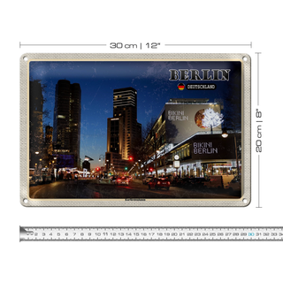 Blechschild Städte Berlin Deutschland Kurfürstendamm 30x20cm