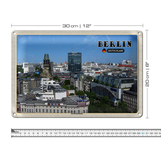 Blechschild Städte Berlin Hauptstadt Kurfürstendamm 30x20cm