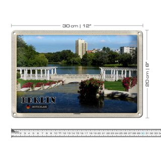 Blechschild Städte Berlin Deutschland Lietzensee 30x20cm