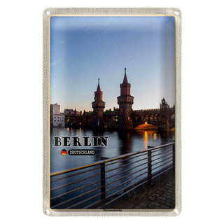 Blechschild Städte Berlin Oberbaumbrücke Architektur 20x30cm