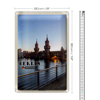 Blechschild Städte Berlin Oberbaumbrücke Architektur 20x30cm