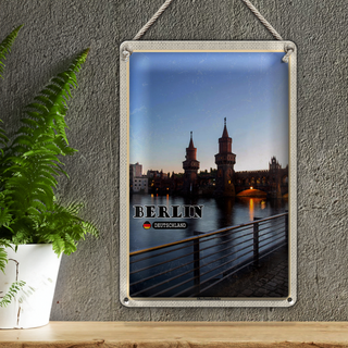 Blechschild Städte Berlin Oberbaumbrücke Architektur 20x30cm