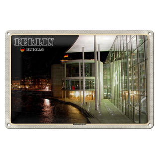 Blechschild Städte Berlin Regierungsviertel Abend 30x20cm