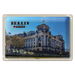 Blechschild Städte Berlin Reichstag Politik Architektur 30x20cm