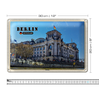 Blechschild Städte Berlin Reichstag Politik Architektur 30x20cm