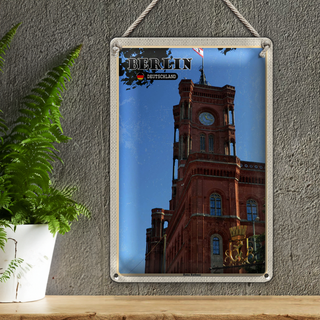 Blechschild Städte Berlin rotes Rathaus Hauptstadt 20x30cm
