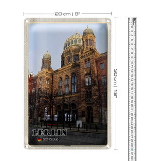 Blechschild Städte Berlin Synagoge Deutschland 20x30cm