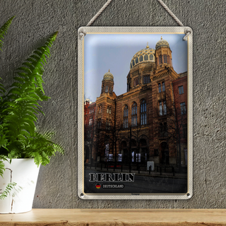 Blechschild Städte Berlin Synagoge Deutschland 20x30cm